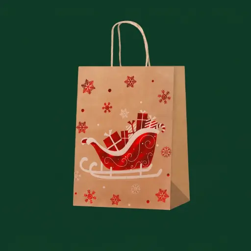 [CH26-AIF23] 360 HOME CHRISTMAS GIFT PAPER BAG GILDED SLED 