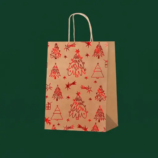 [CH26-AIF24] 360 HOME CHRISTMAS GIFT PAPER BAG GILDED CHRISTMAS PINE TREE 
