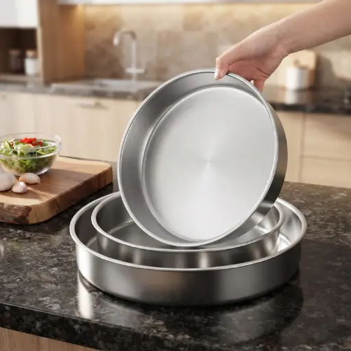 [MH-STA3] 360 HOME MY KITCHEN TRAY STAINLESS STEEL SET OF 3 28/32/36CM