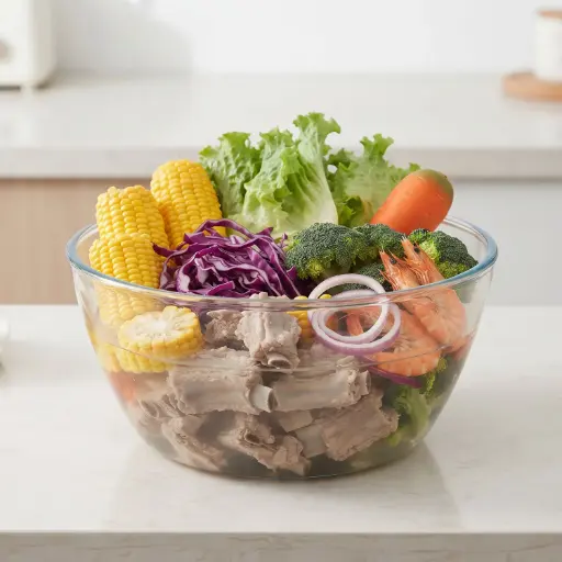 [MK-GLAL7] 360 HOME clear glass mixing/serving bowls 3850ML