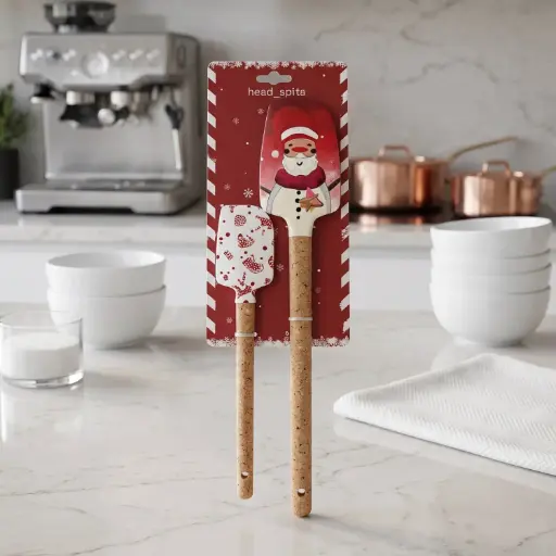 [MK-BTO16] 360 HOME silicone kitchen utensil set SPATULA AND SPOON WOODEN HANDLE