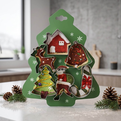 [MK-BTO18] 360 HOME COOKIE CUTTER SET STAINLESS STEEL WITH SMOOTH ROLLED EDGES TREE SHAPED