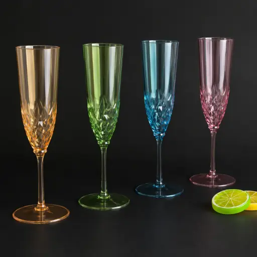 [ACLC-79] 360 HOME CHAMPAGNE GLASS FLUTE CRYSTAL STYLE COLORED GLASS 230ML 