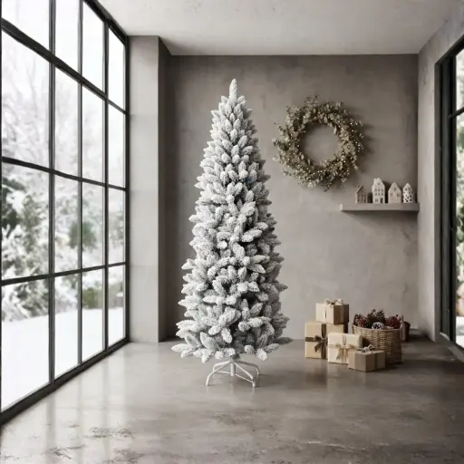 [CH26-TREE3] 360 HOME CHRISTMAS PENCIL TREE 150cm SNOW COVERED PVC BRANCHES
