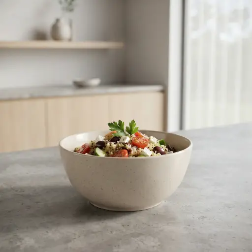 [MK-PCD22] 360 HOME CERAMIC BOWL STONEWARE WARM BEIGE/SAND WITH SUBTLE SPECKLING15CM*H7CM 24PCS/BOX