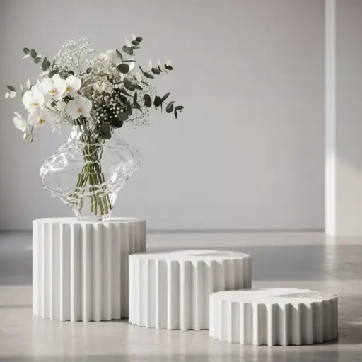 [MH26-V97] 360 HOME MY HOME DECORATIVE GLASS VASE irregular bulbous wavy organic sculptural short narrow neck 35*30cm transparent