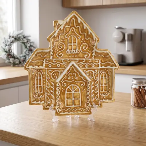 [CH26-CER10] 360 HOME Individually packaged in a color box; two mixed-size house plates available 27.5*27.0*2.7 cm biscuit color.