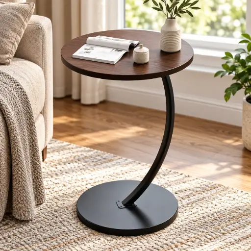 [MH-IT4] 360 HOME MY HOME COFFEE TABLE Built-in Storage Pocket 2-TIER WOODEN SHELVES 4 WHEELS 40*38.5*62CM