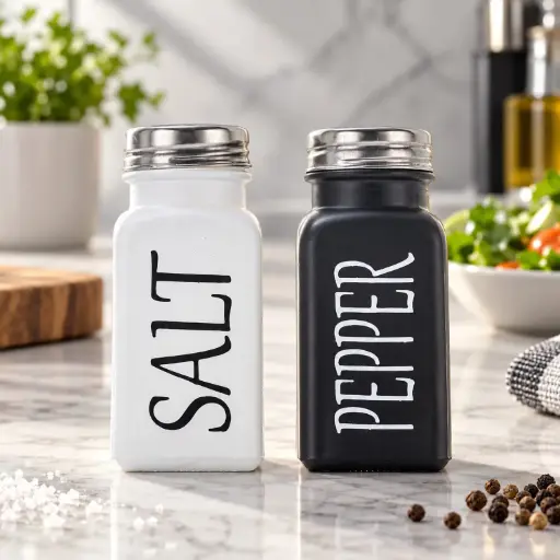 [MK-MKI10] 360 HOME MY KITCHEN SALT & PEPPER SHAKER  3.5X9CM GLASS