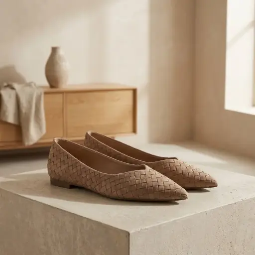 [H169(Z6] 360 COTTON WOMAN COURT SHOES POINTED TOE BEIGE 37