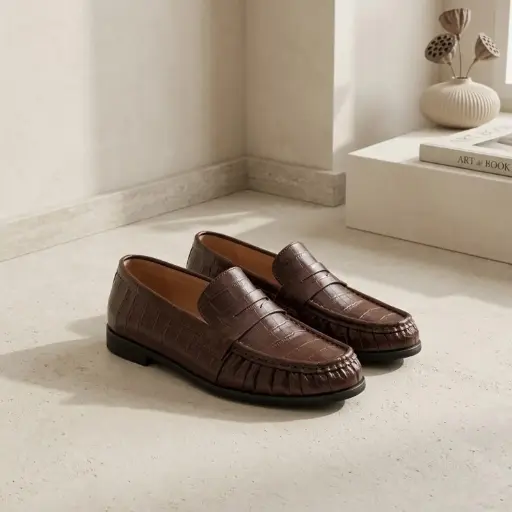 [J527(Z16] 360 COTTON WOMAN SHOES PENNY LOAFER COC EFFECT 37