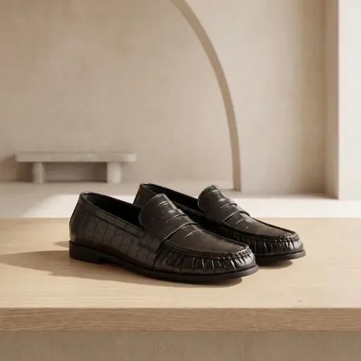 [J527(Z26] 360 COTTON WOMAN SHOES PENNY LOAFER LOW INTEGRATED WEDGE SOLE BLACK 37