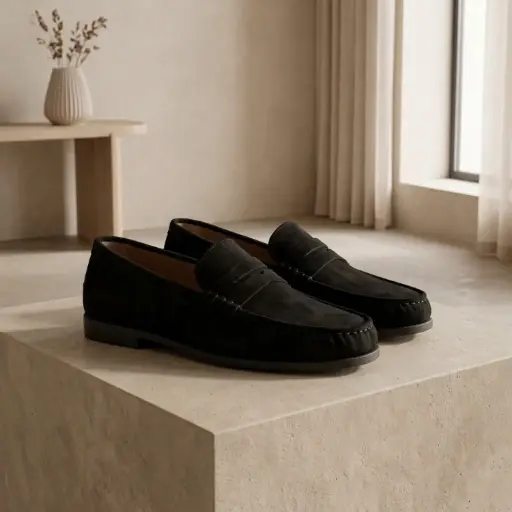 [H178(Z286] 360 COTTON WOMAN SHOES LOAFER VELVET SLIP-ON DESIGN ROUNDED TOE SOFT PLUSH UPPER LOW FLAT SOLE BLACK 37