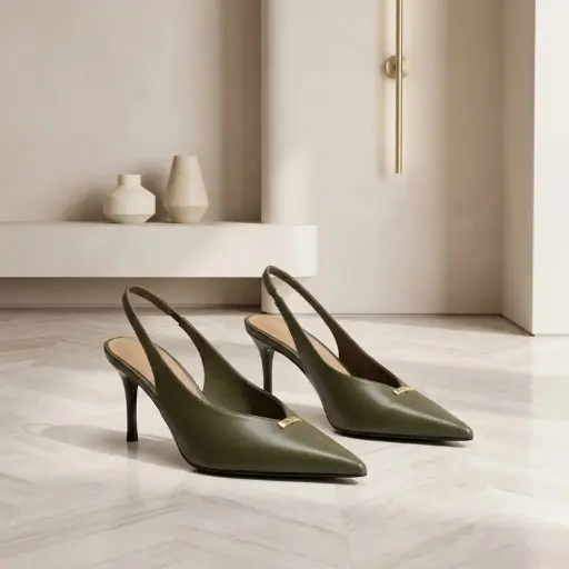 [KL2954(Z476] 360 COTTON WOMAN SHOES pumps pointed toe slingbacktwo-tone upper open heel medium height burgundy 37