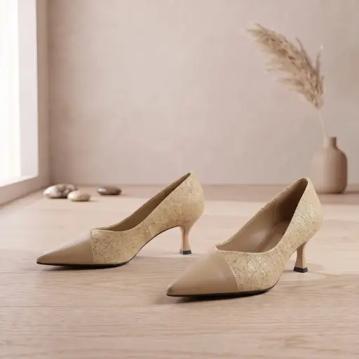 [CYQ2(Z731] 360 COTTON WOMAN SHOES PUMPS POINTED TOE LOW CUT VAMP SMOOTH UPPER SLIM KITTEN HEEL SUEDE BEIGE 37