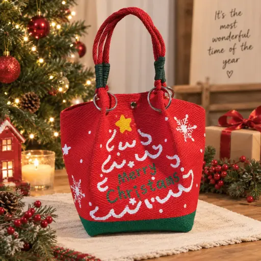 [CABCH2] 360 HOME Christmas bag 23*23*16cm Christmas holiday tote bag / decorative gift bag