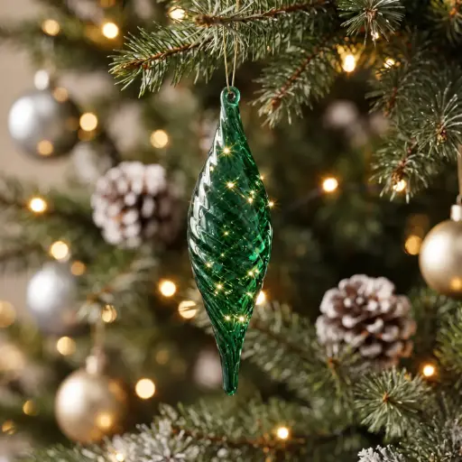 [CH26-BOU5] 360 HOME CHRISTMAS GLASS ORNAMENT Red Faceted Teardrop Ornament 48PCS/BOX 6*22CM